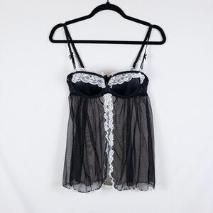 Victoria Secret Sexy Little Things Bustier Camisole Sheer Mesh French Maid 36B